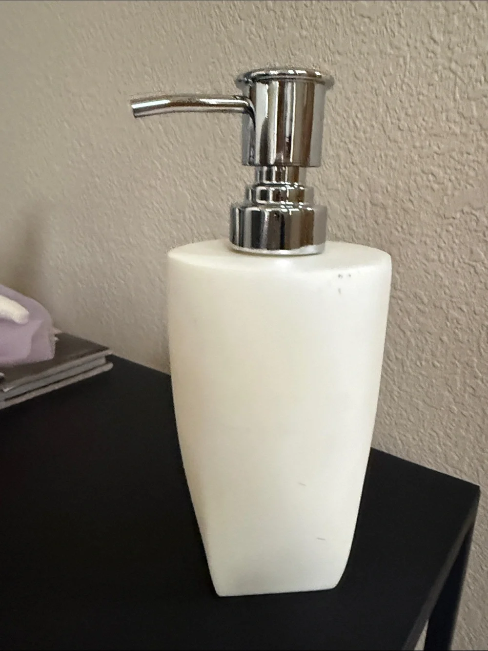 Restoration Hardware White Soap Dispenser with Chrome Pump